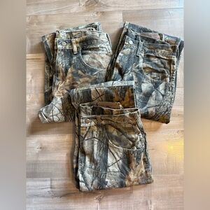 3 Wrangler Realtree Camo Pants Double Knee Hunting Men 30 x 30 Hardwoods 97GR1 H